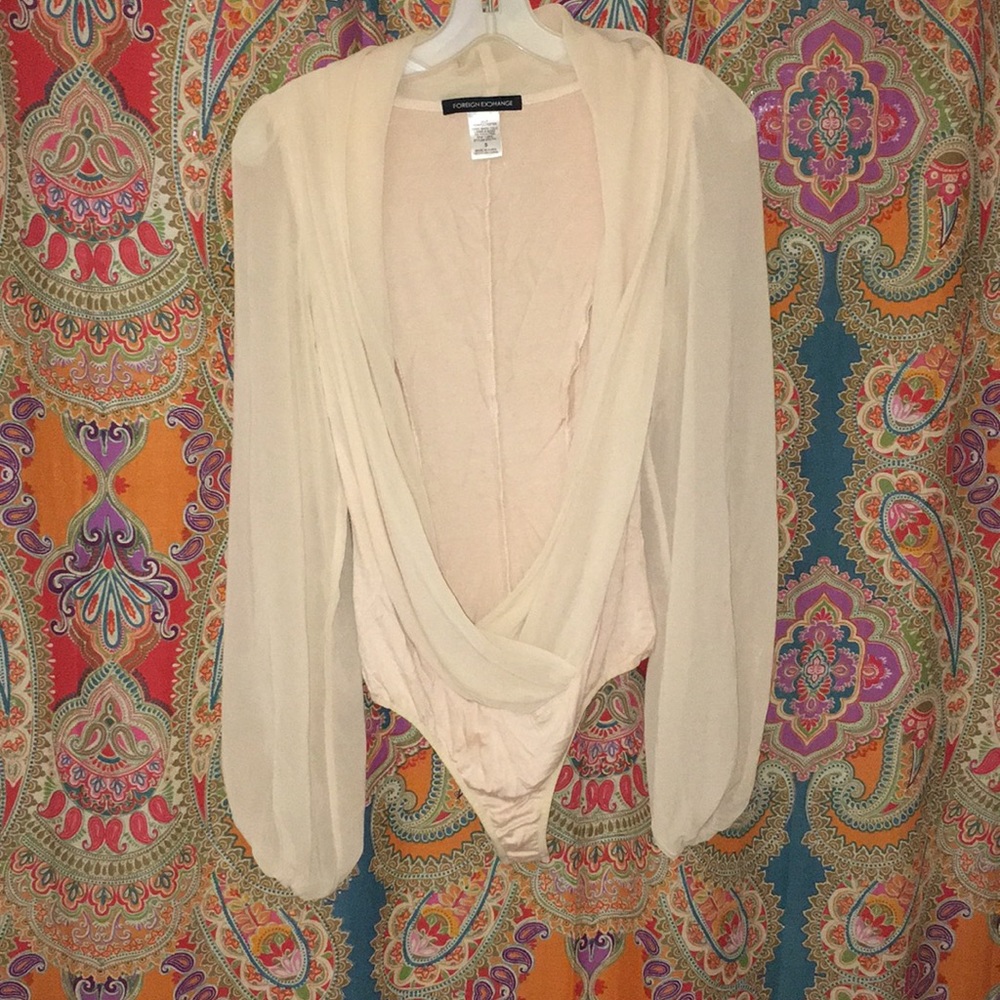 Silky bodysuit blouse